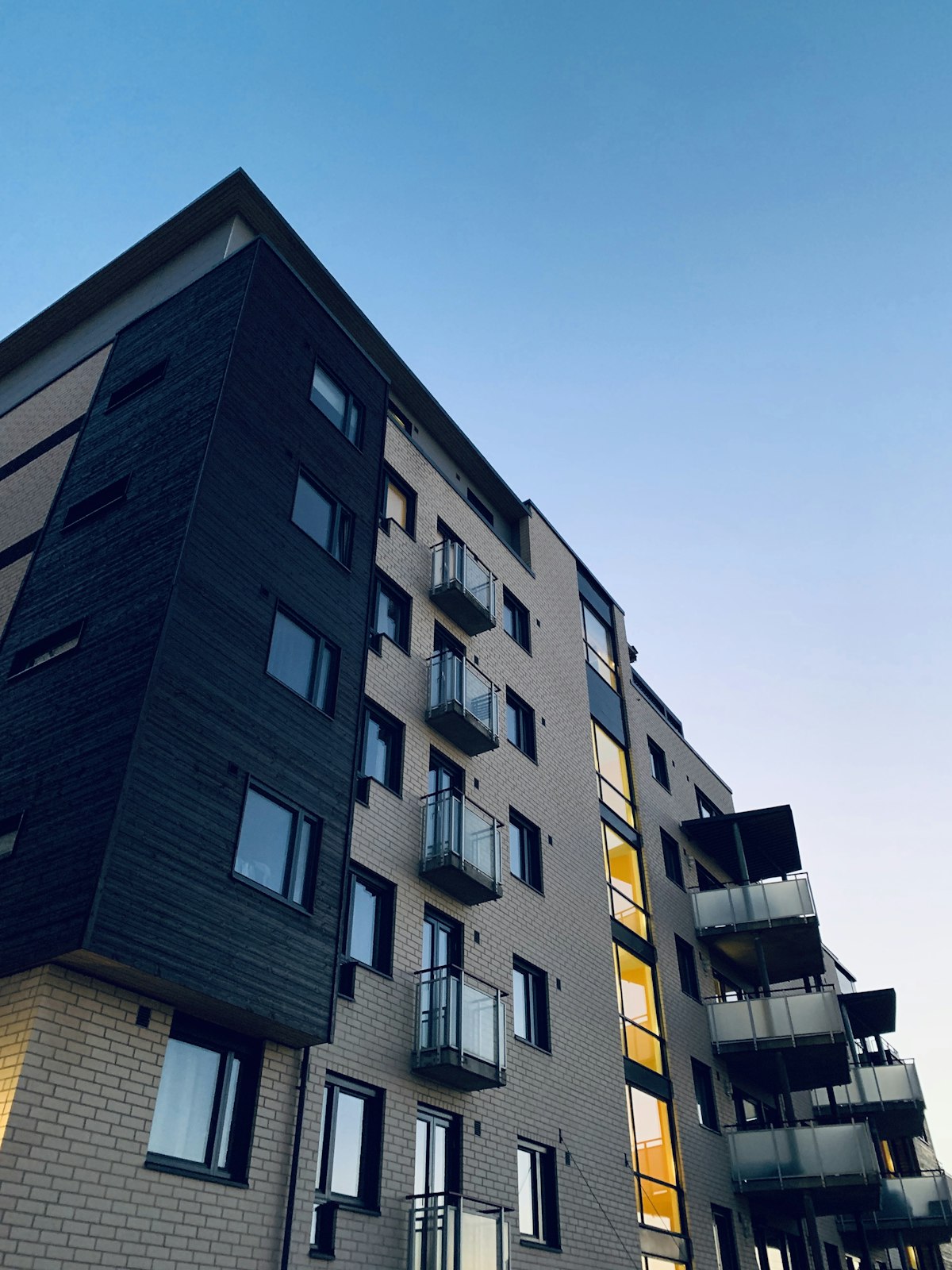 Contemporary apartment building facade
